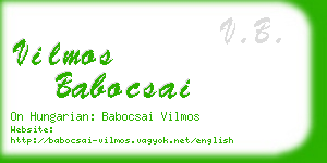 vilmos babocsai business card